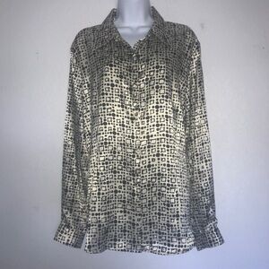 Christie & Jill Satin Long Sleeve Button Top 18